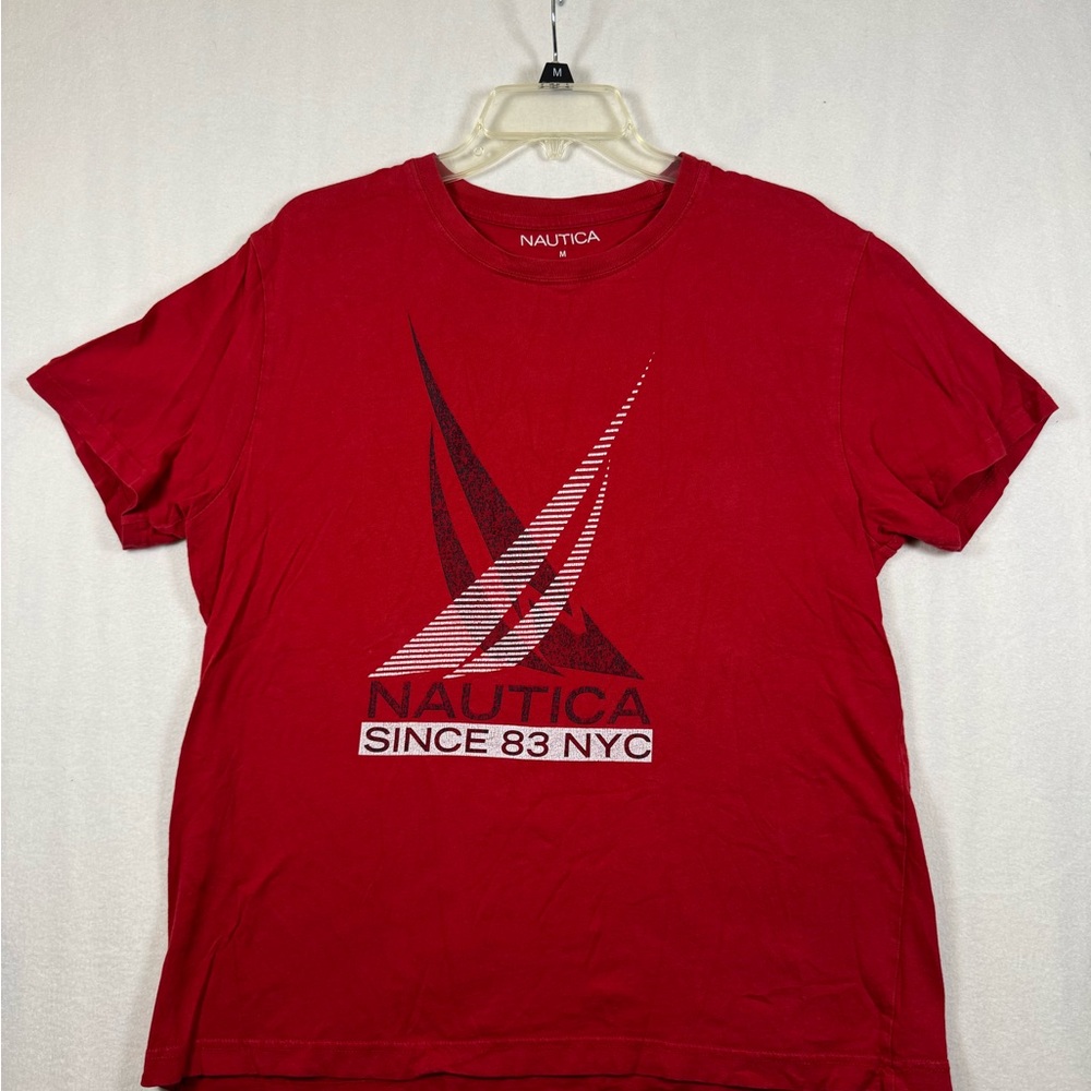 Nautica Red Short Sleeve Graphic Tee with Sail Logo